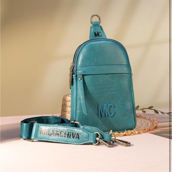 Teal sling bag - Picture 3 of 9